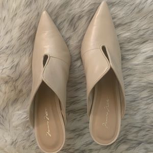 NWOT Brand new soft buttery leather nude mules